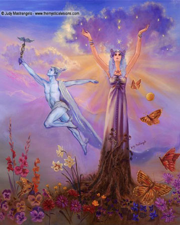 REACHING FOR THE STARS (Astrology - Virgo) - Art by Judy Mastrangelo